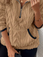 Full Size Sherpa Half Zip Sweatshirt Plus (15)