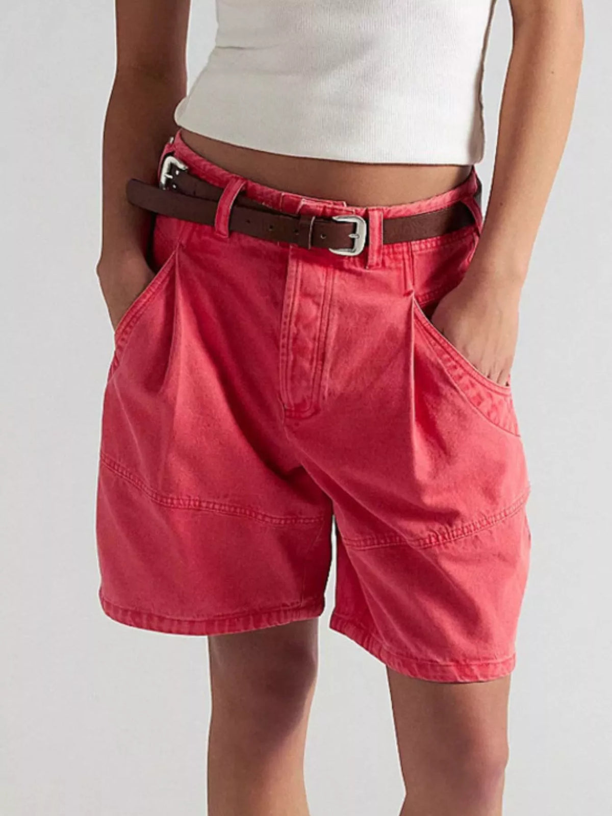 High-waisted Denim Shorts (4)