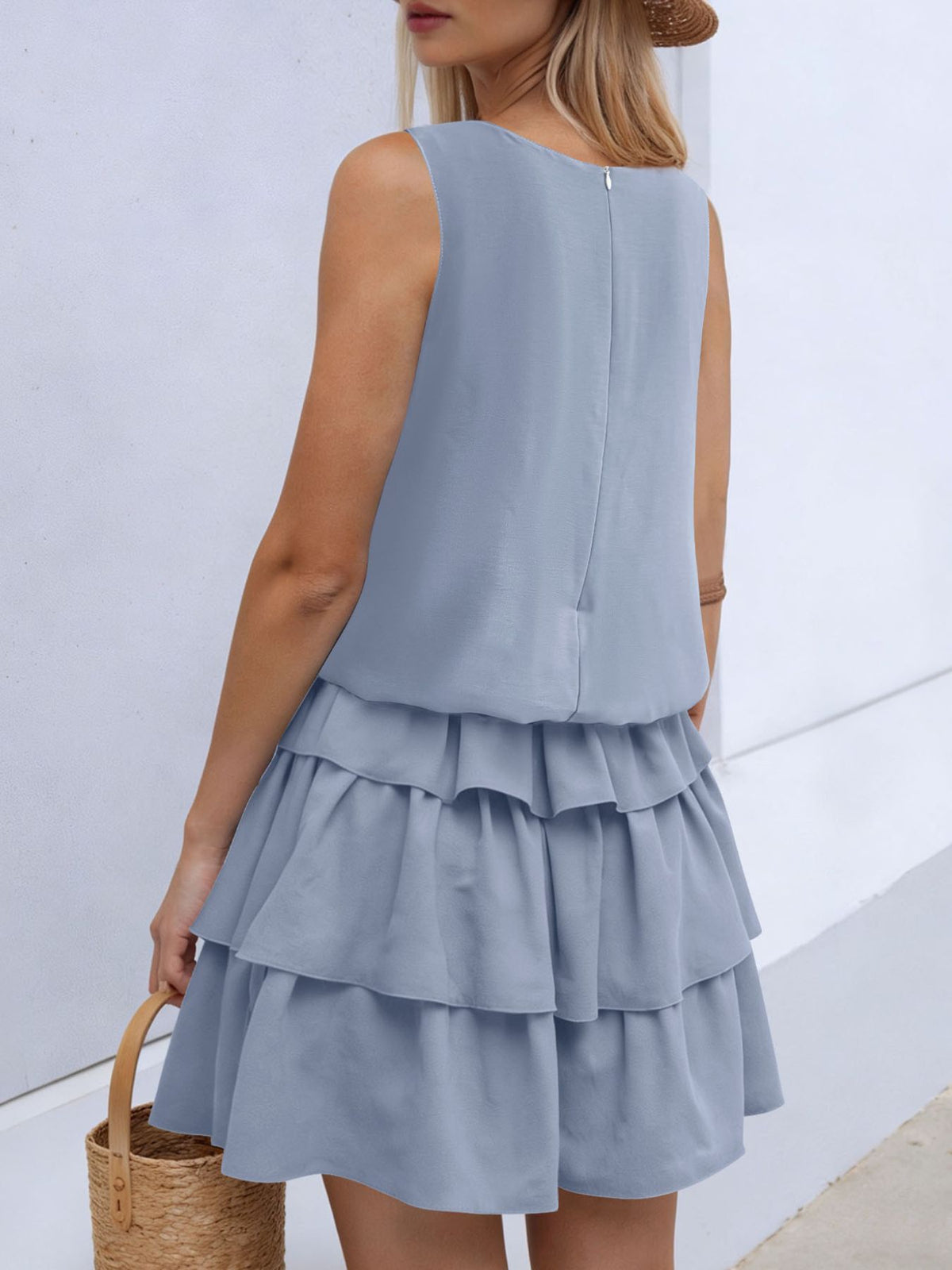 Sleeveless Ruffle Layered Mini Dress (4)
