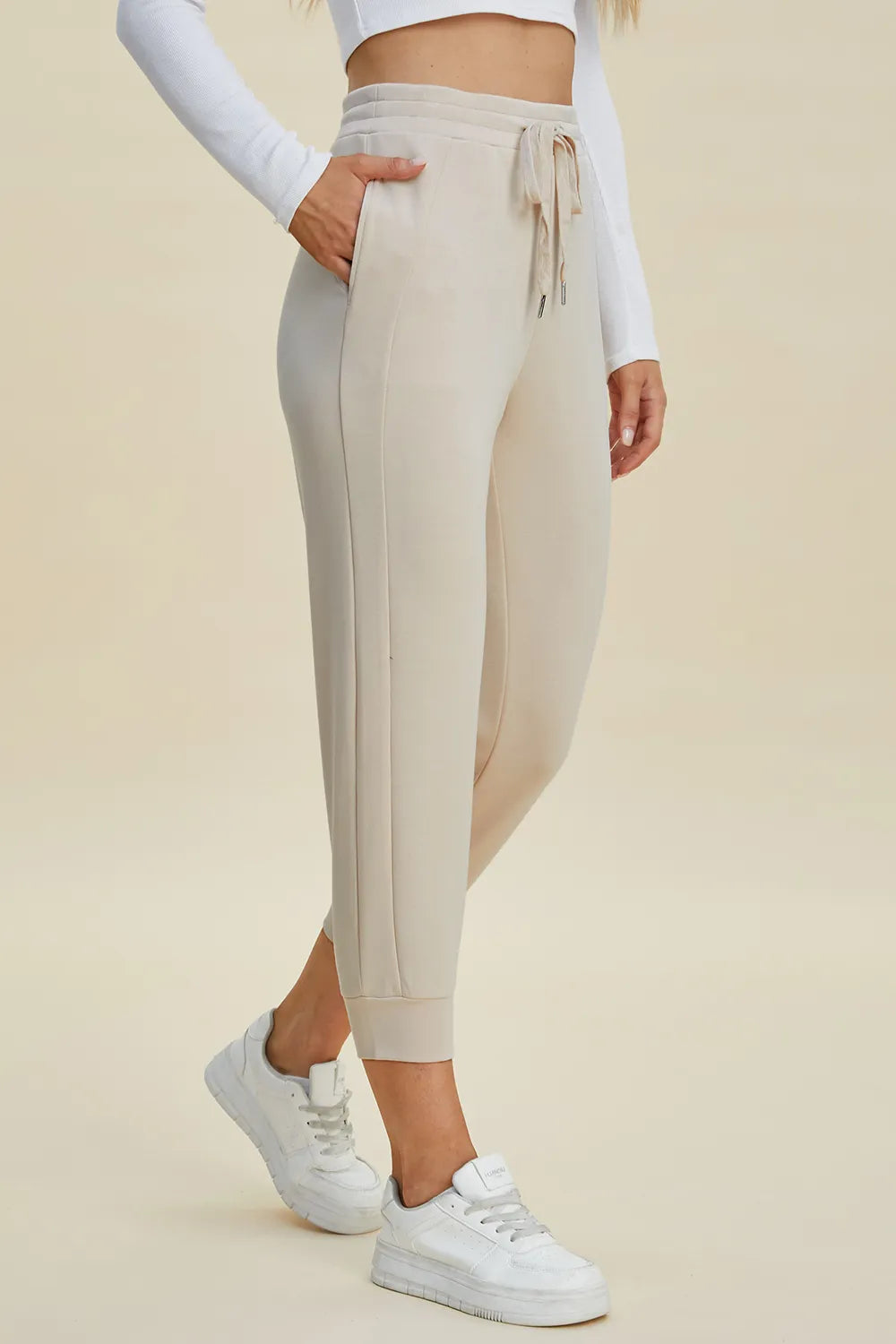 Full Size Air Scuba Drawstring High Waist Cropped Pants (6)