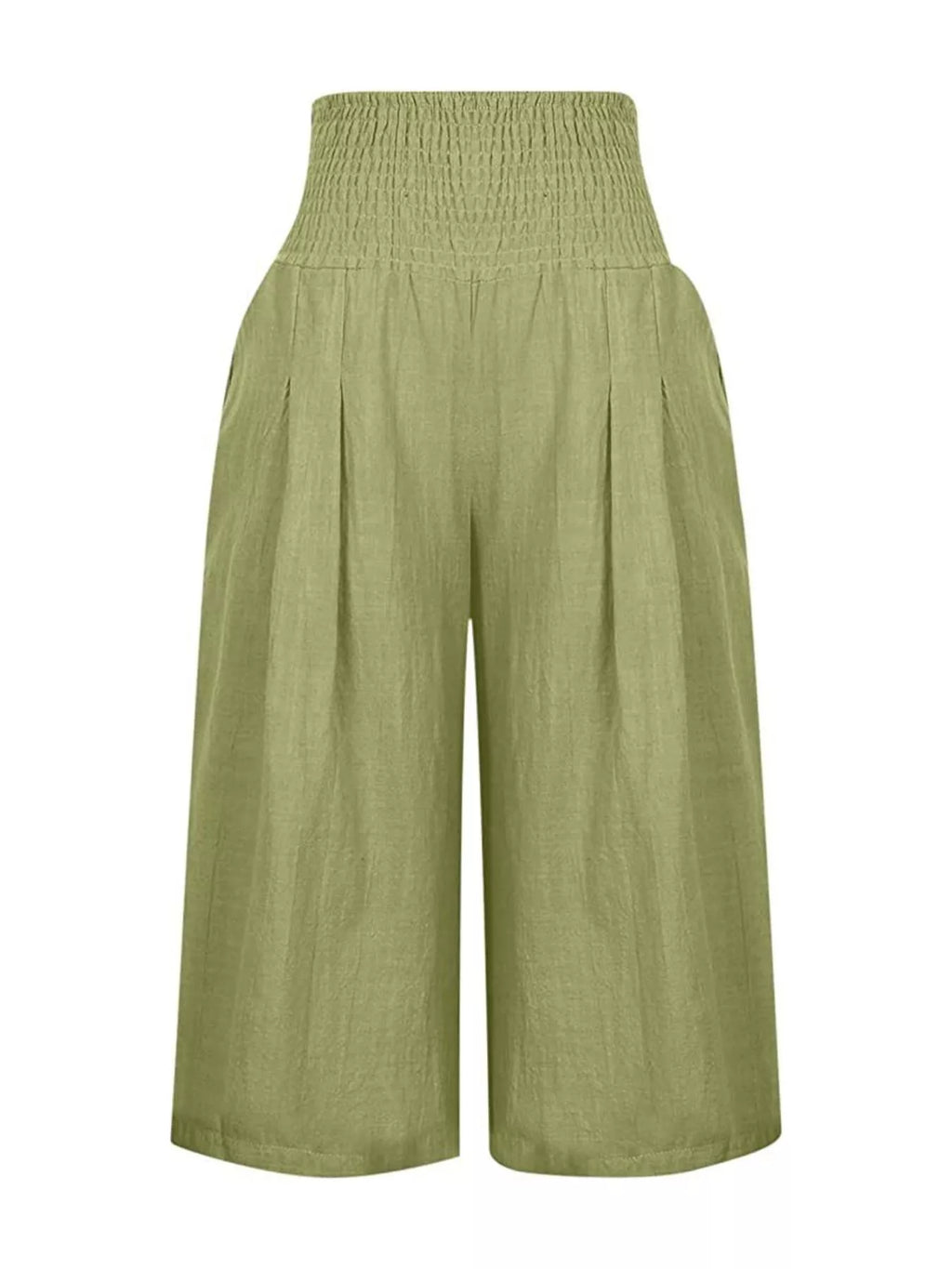 Smocked Wide-leg Capri Pants (20)
