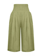 Smocked Wide-leg Capri Pants (20)