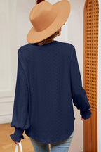 Eyelet Notched Long Sleeve T-shirt (9)