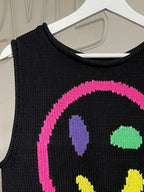 Smiley Round Neck Sweater Vest (9)