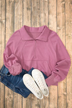 Half Zip Long Sleeve Sweatshirt (23)