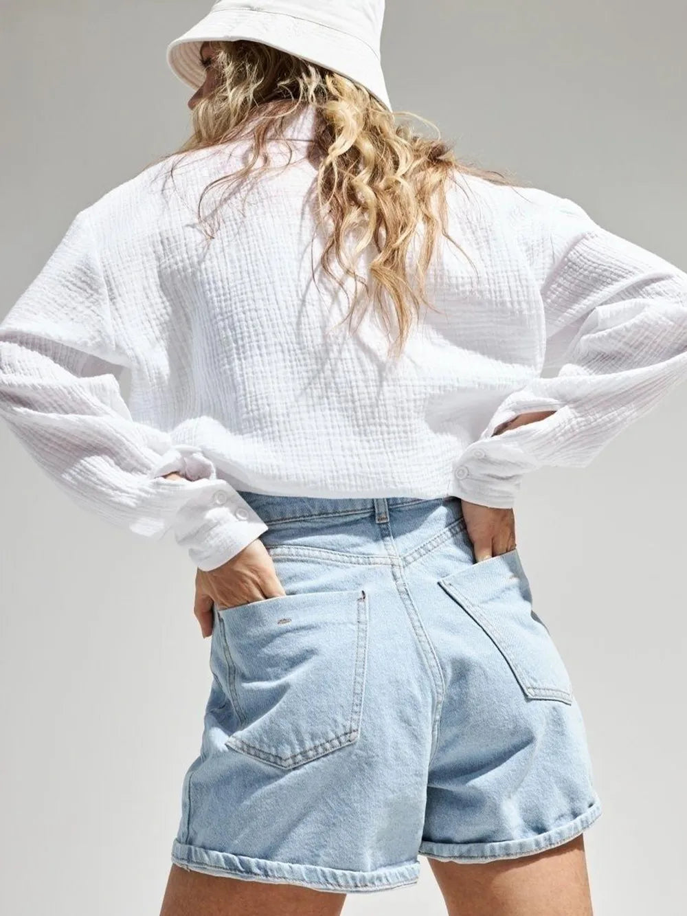 Textured Collared Neck Long Sleeve Shirt (2)