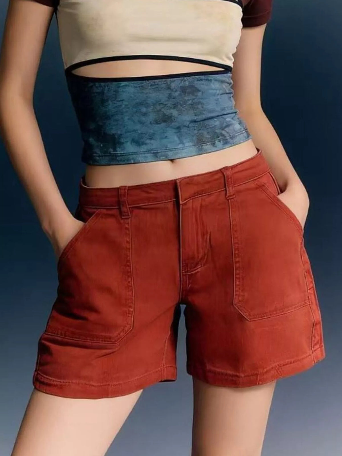 Pocketed Denim Shorts (15)