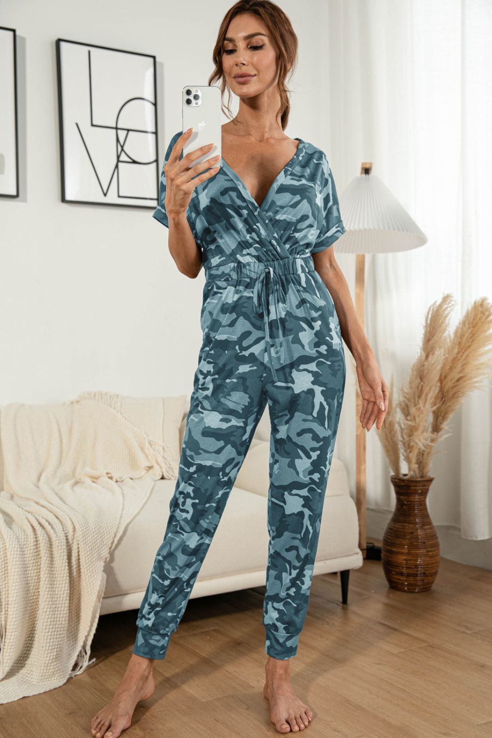 Surplice Neck Tied Short Sleeve Jumpsuit (8)