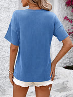 V-neck Dropped Shoulder T-shirt (2)