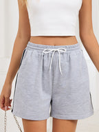 Striped Trim Drawstring Shorts (5)
