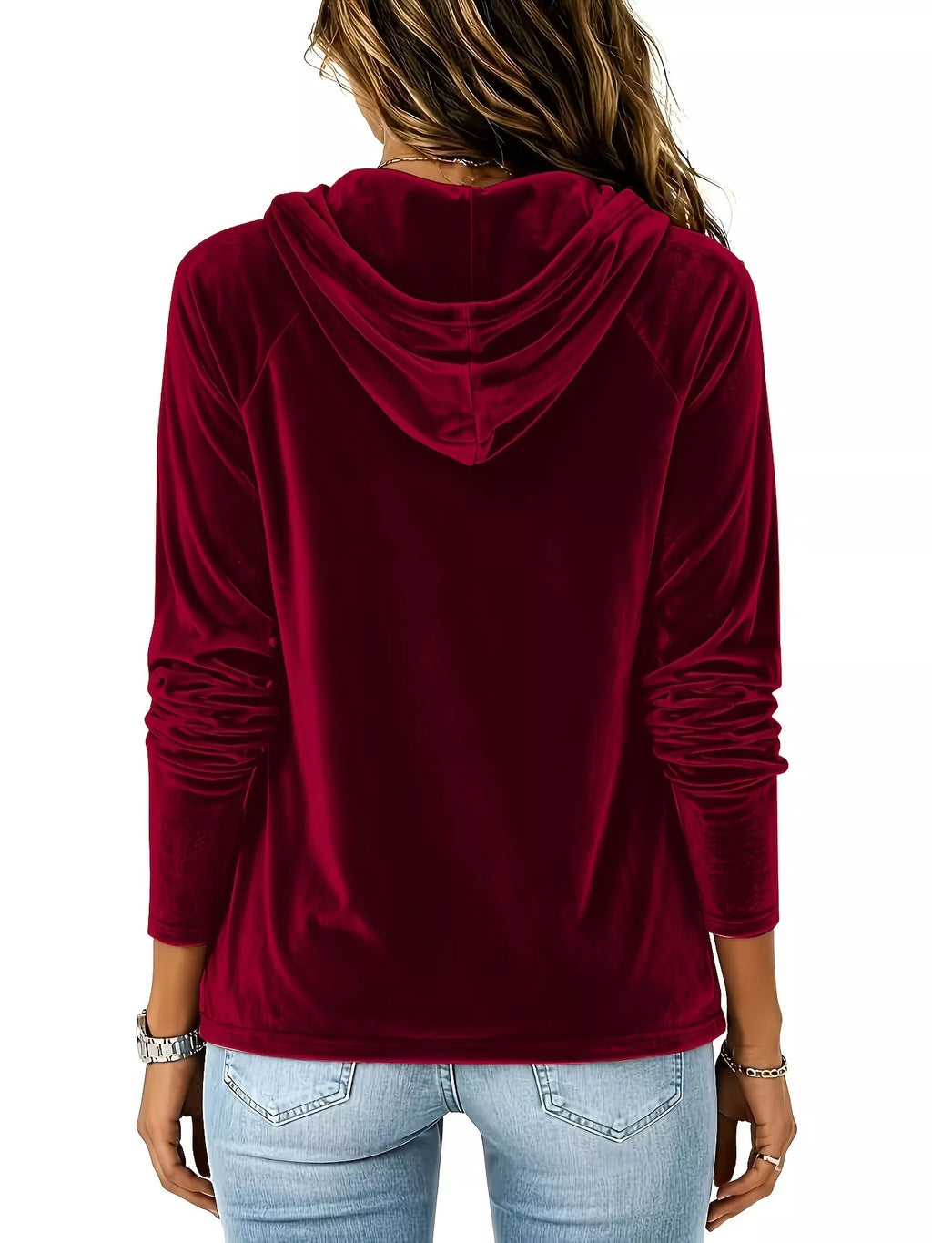 Full Size Velvet Drawstring Long Sleeve Hoodie Plus (8)