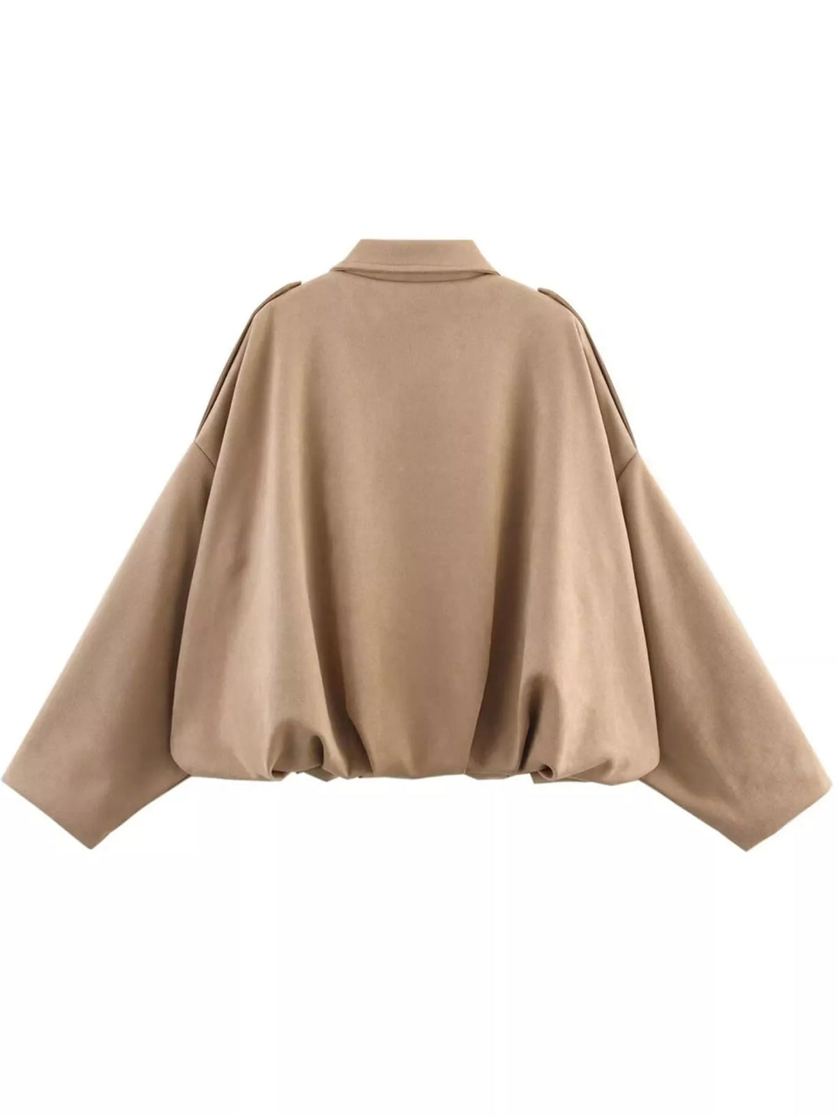 Collared Neck Dropped Shoulder Jacket (7)
