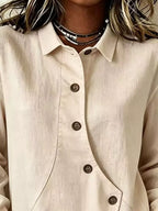 Full Size Asymmetrical Button Down Shirt Plus (5)