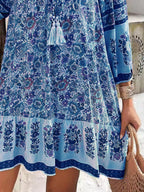Floral Print Tassel Tie Neck Mini Dress (24)