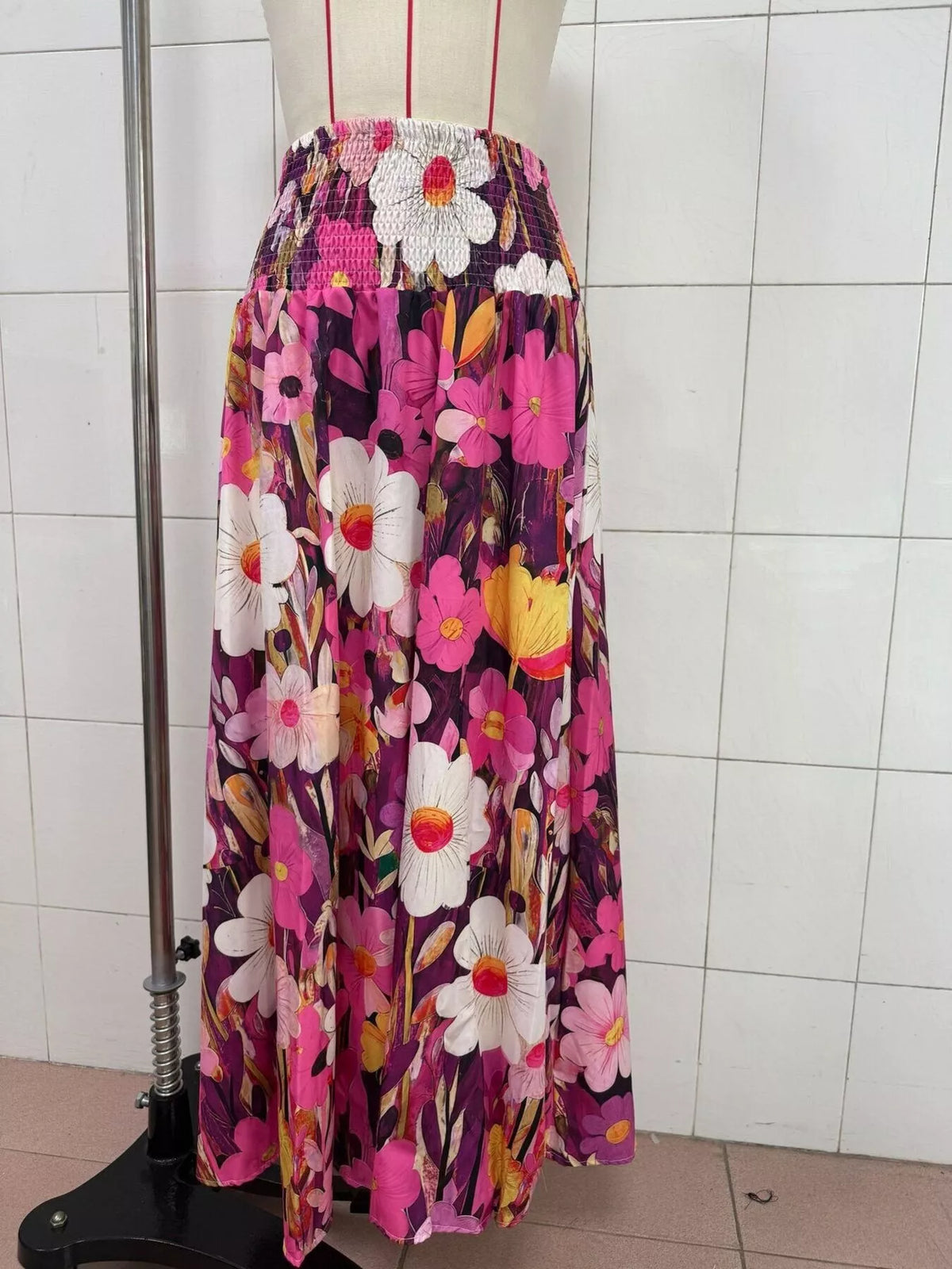 Floral Print High-waisted Maxi Skirt (8)