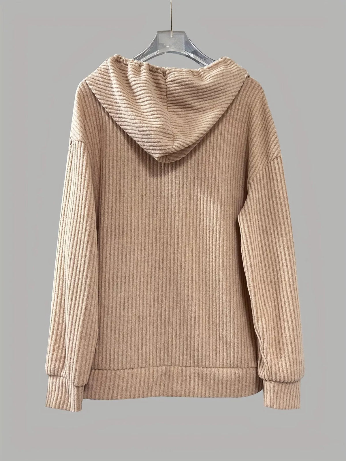 Button-front Drawstring Hoodie (7)
