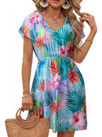 Printed Short Sleeve Mini Dress (13)