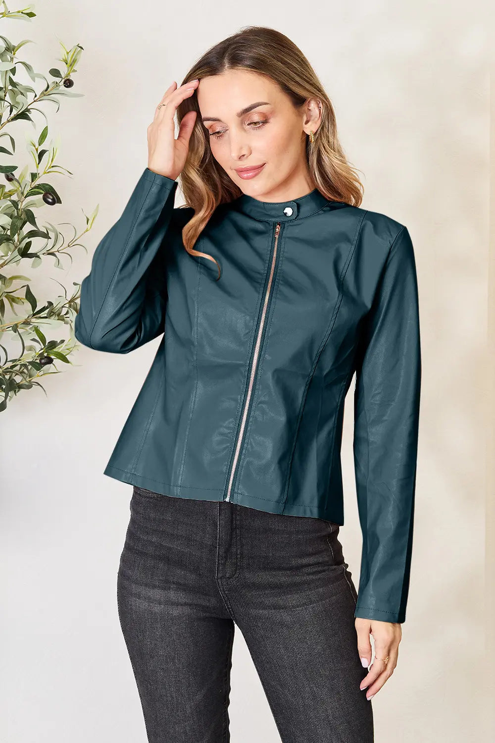 Mock Neck Zip Up Jacket (31)