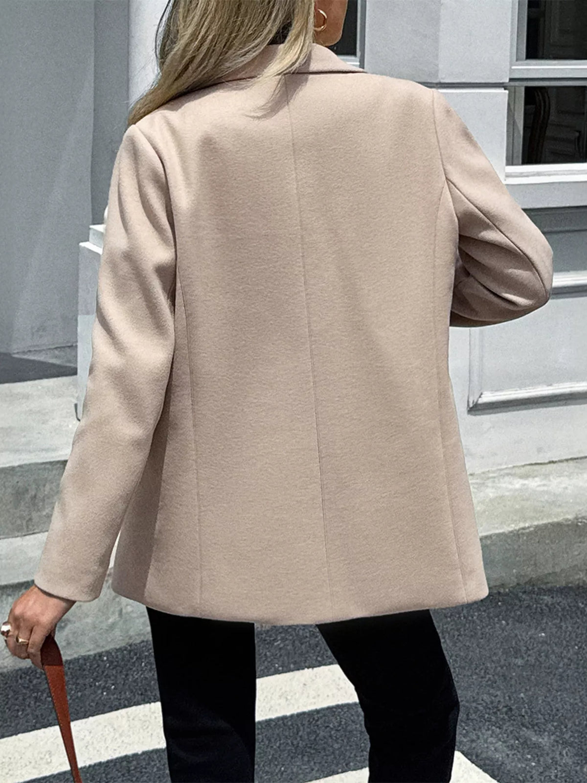 Lapel Collar Button Up Blazer (2)