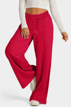 Drawstring Elastic Waist Wide Leg Pants (13)