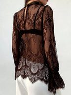 Lace Flounce Sleeve Top (11)