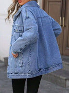 Washed Button Up Oversized Denim Jacket (2)