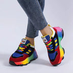 Lace-up Mesh Round Toe Platform Sneakers (2)