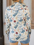 Printed Button Up Long Sleeve Shirt (2)
