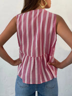 Tied Striped Round Neck Tank (14)