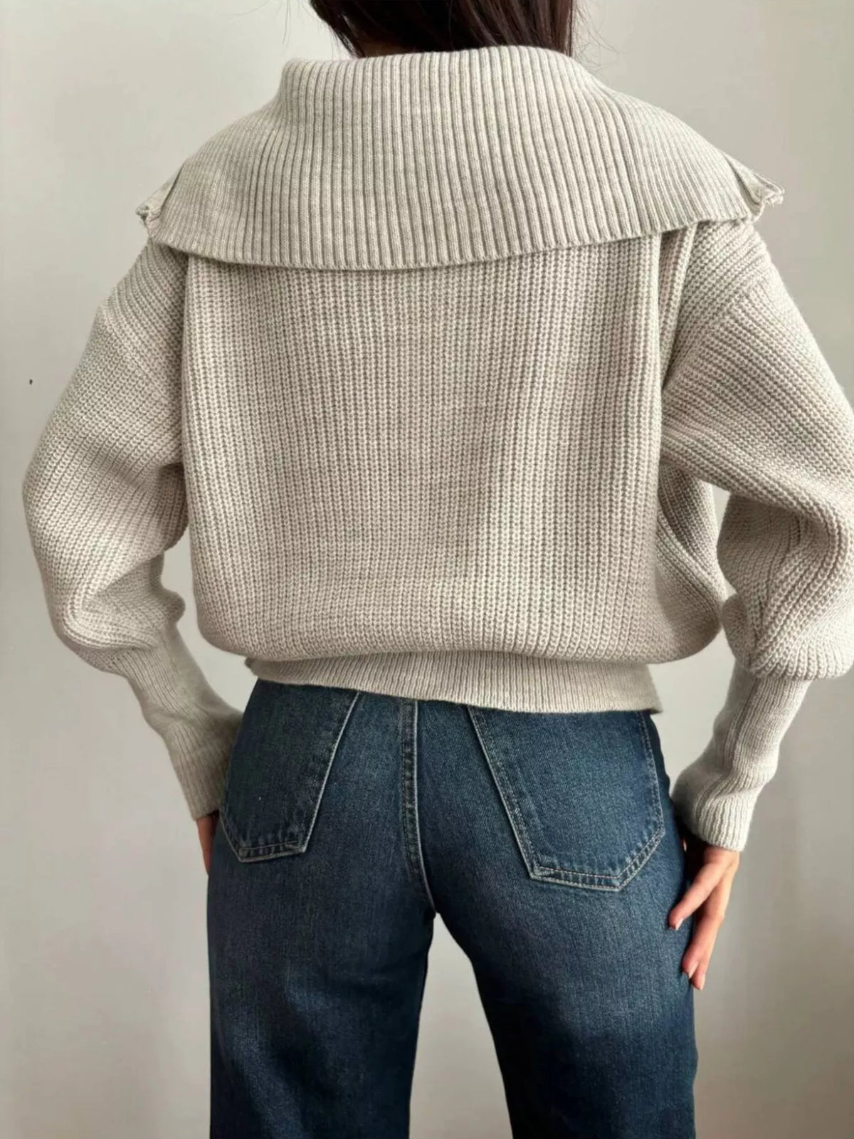 Zip Up Dropped Shoulder Cardigan (26)