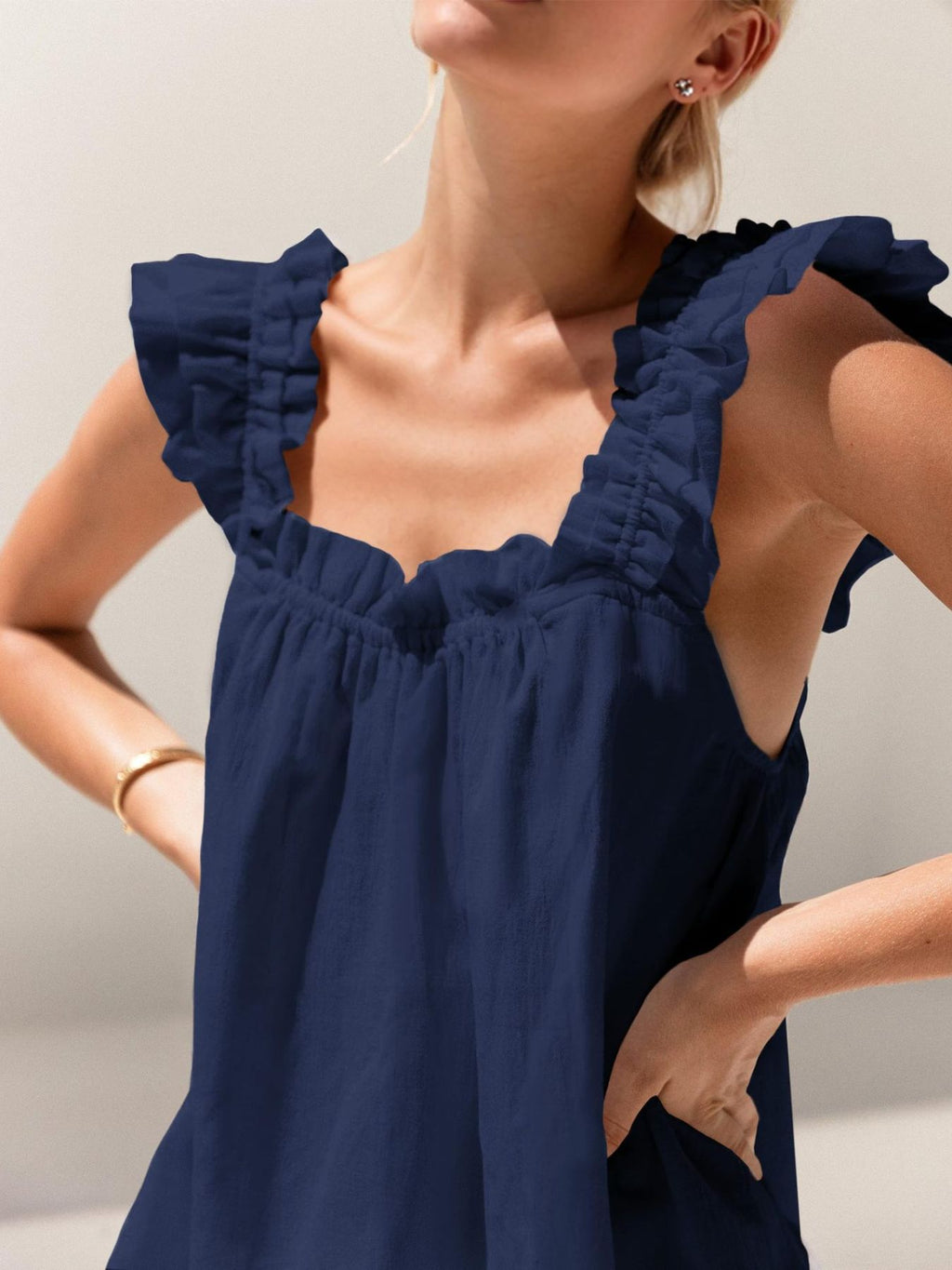 Ruffle Trim Top Shorts Set (14)