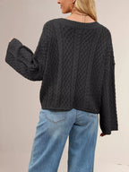 Cable Knit Button-down Cardigan (6)