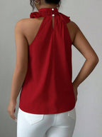 Ruffle High Neck Sleeveless Top (18)