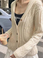 Cable Knit Button Up Cardigan (3)