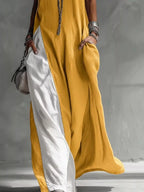 Two-tone Sleeveless Maxi Dress (7)
