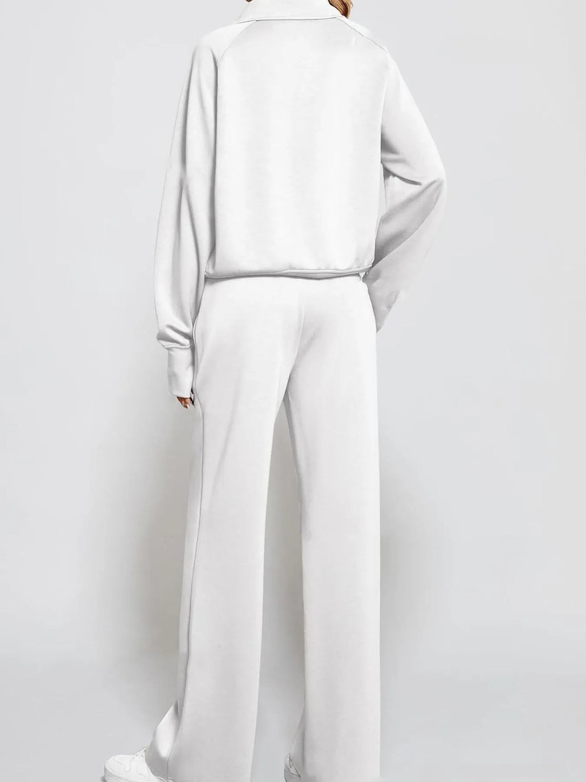 Half Zip Long Sleeve Top Pants Set (17)