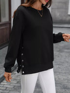 Side Snap Round Neck Sweatshirt (17)