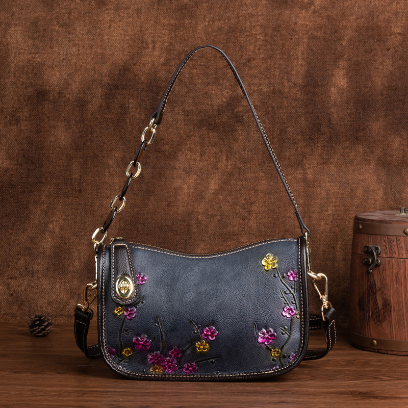 Retro First-layer Cowhide Simple Shoulder Bag photo 2