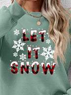 Let It Snow Round Neck Long Sleeve Sweatshirt (26)