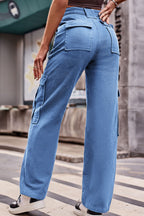 Buttoned High Waist Loose Fit Jeans (8)
