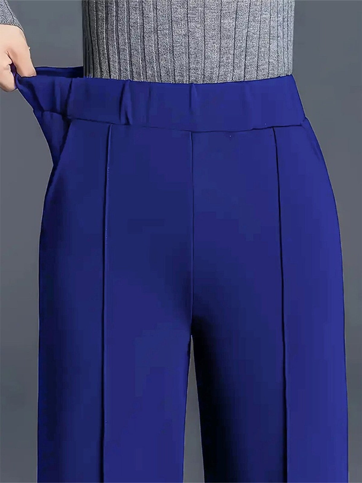 High-waisted Wide Leg Pants Elegant Center-seam Tailoring (7)