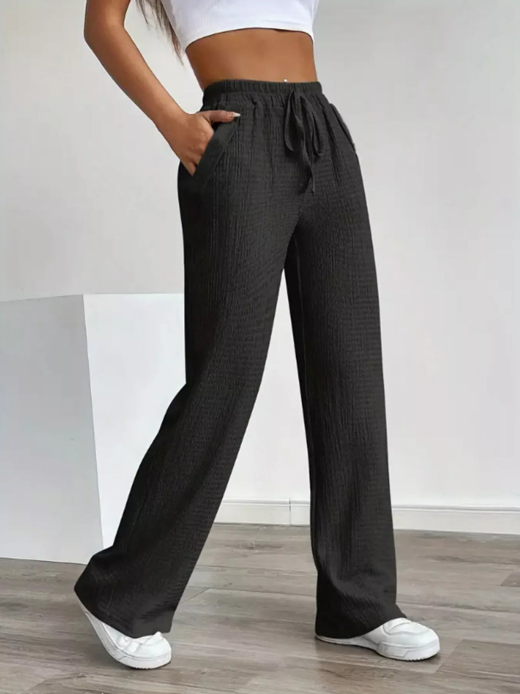 Texture Wide Leg Pants (12)