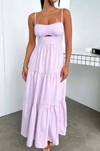 Cut-out Tiered Dress Spaghetti Straps (9)