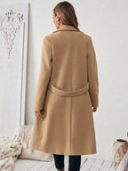Full Size Elegant Lapel Collar Belted Coat Pockets Plus (18)