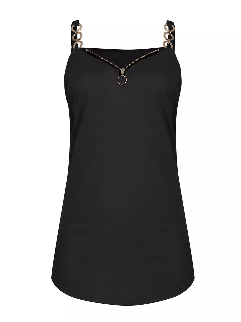 Zipper Detail Chain Strap Cami (2)