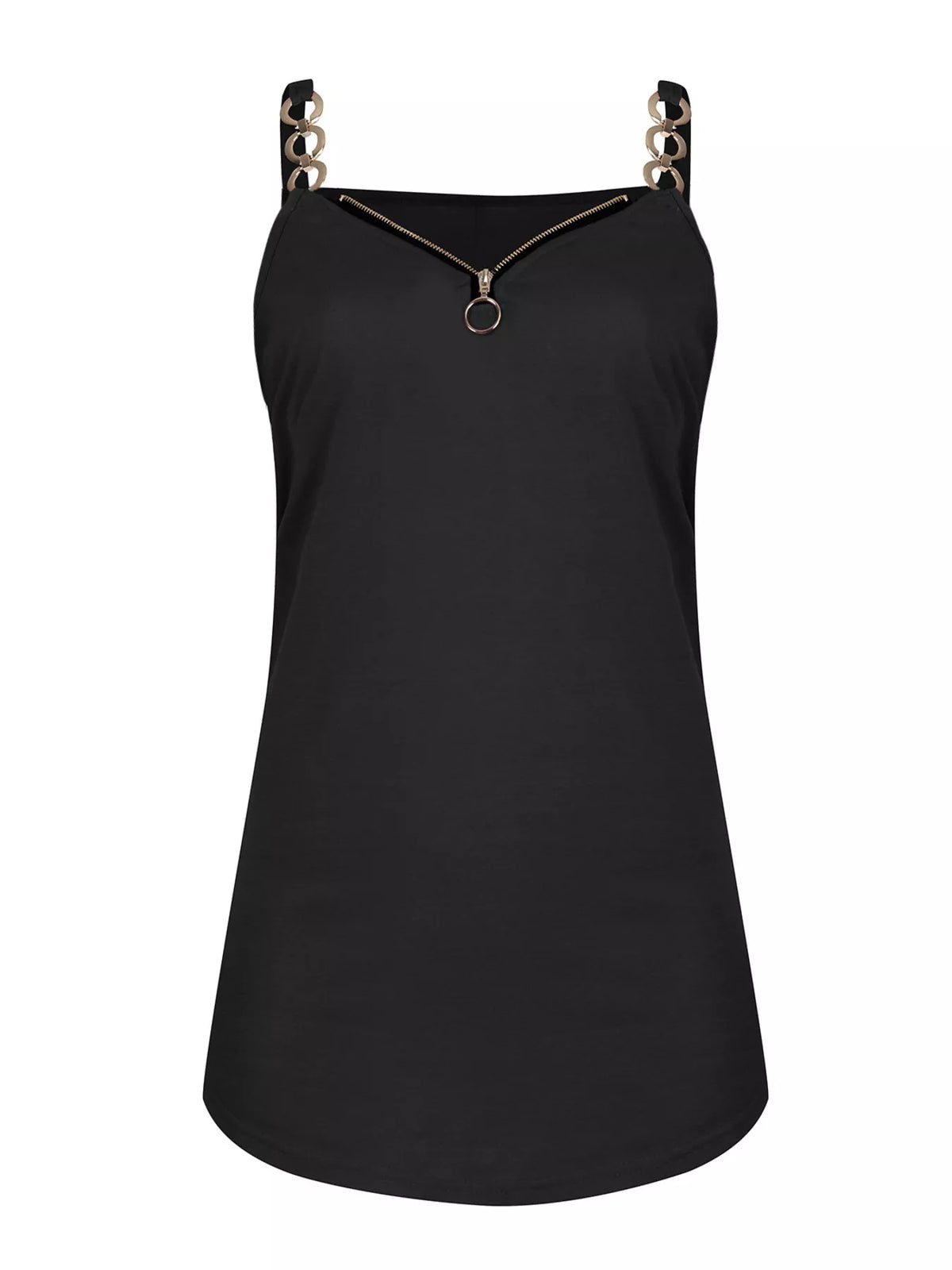 Zipper Detail Chain Strap Cami (2)