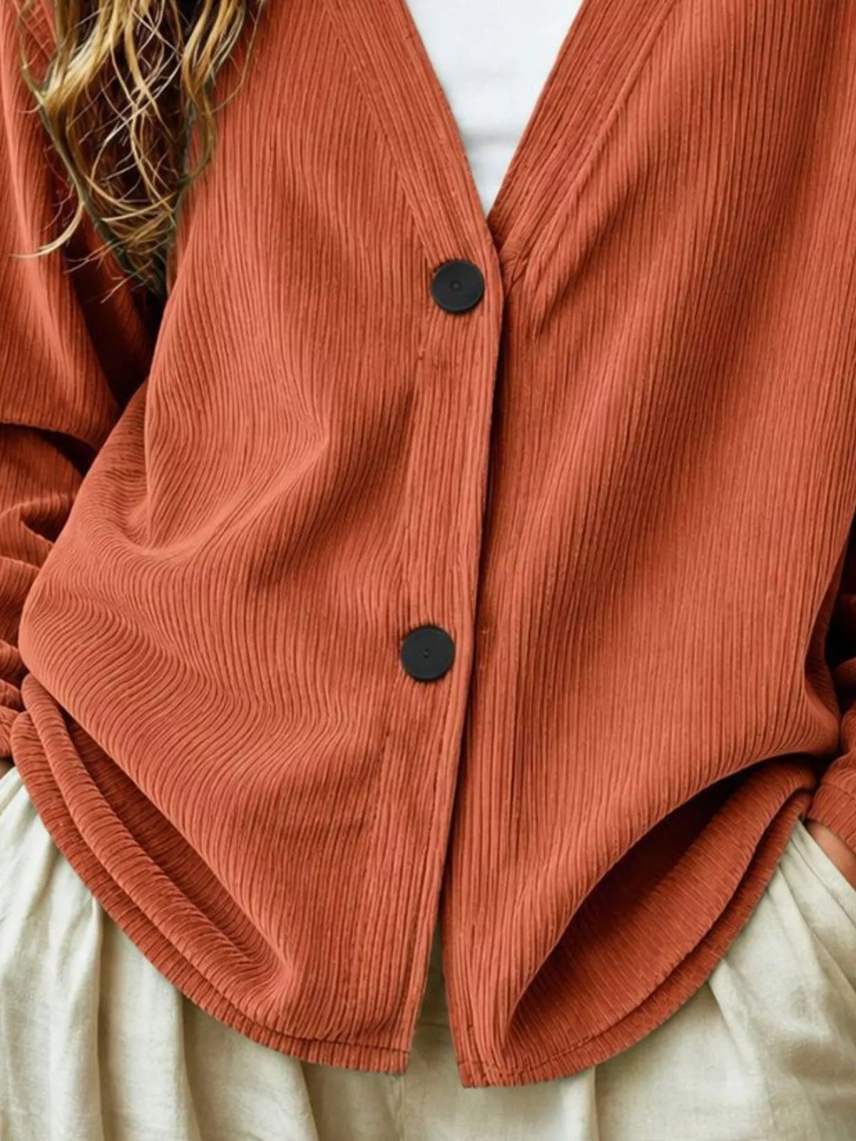 Casual Corduroy Button-up Cardigan (16)