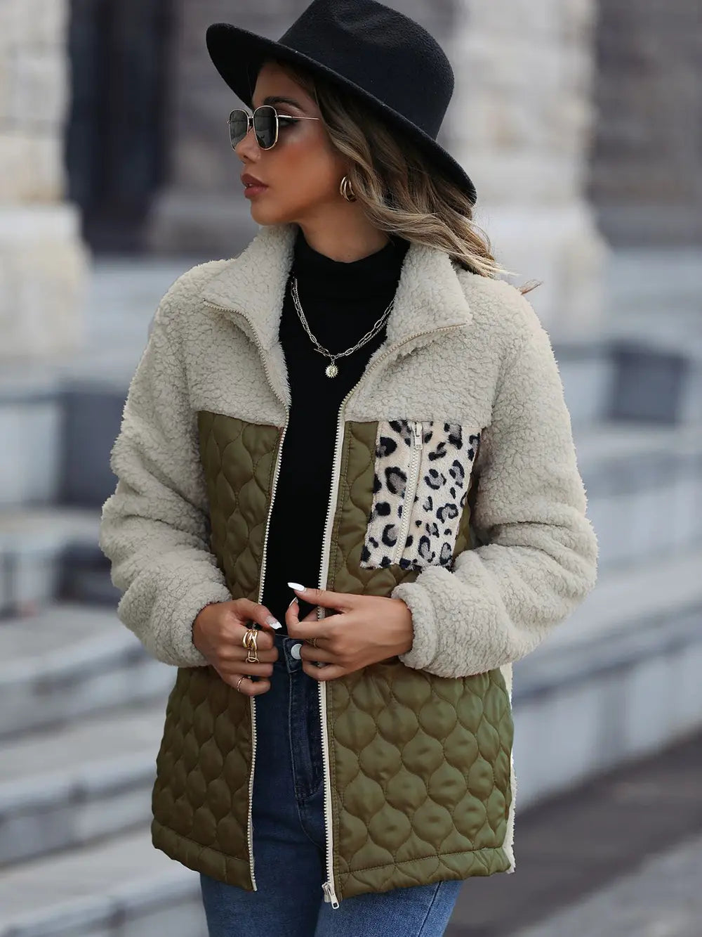 Leopard Block Zip-up Jacket (5)