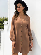 V-neck Long Sleeve Mini Dress (5)