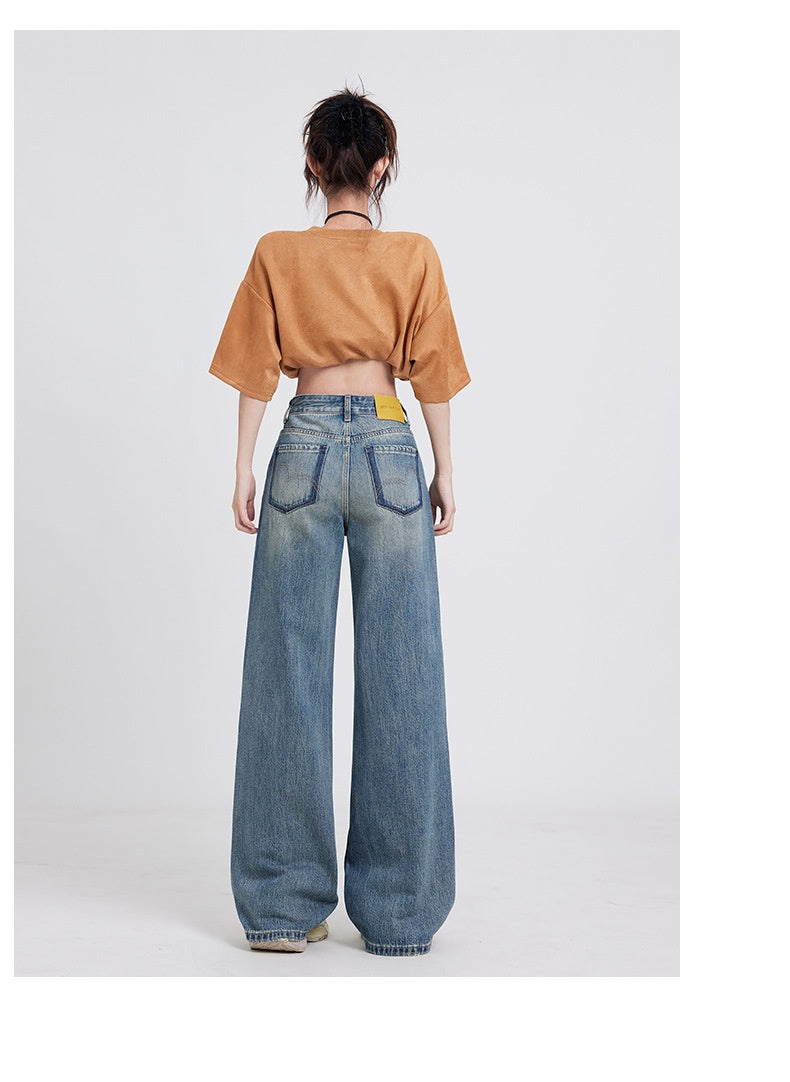 Wide Leg Jeans High Waist Baggy Straight Trousers photo 23